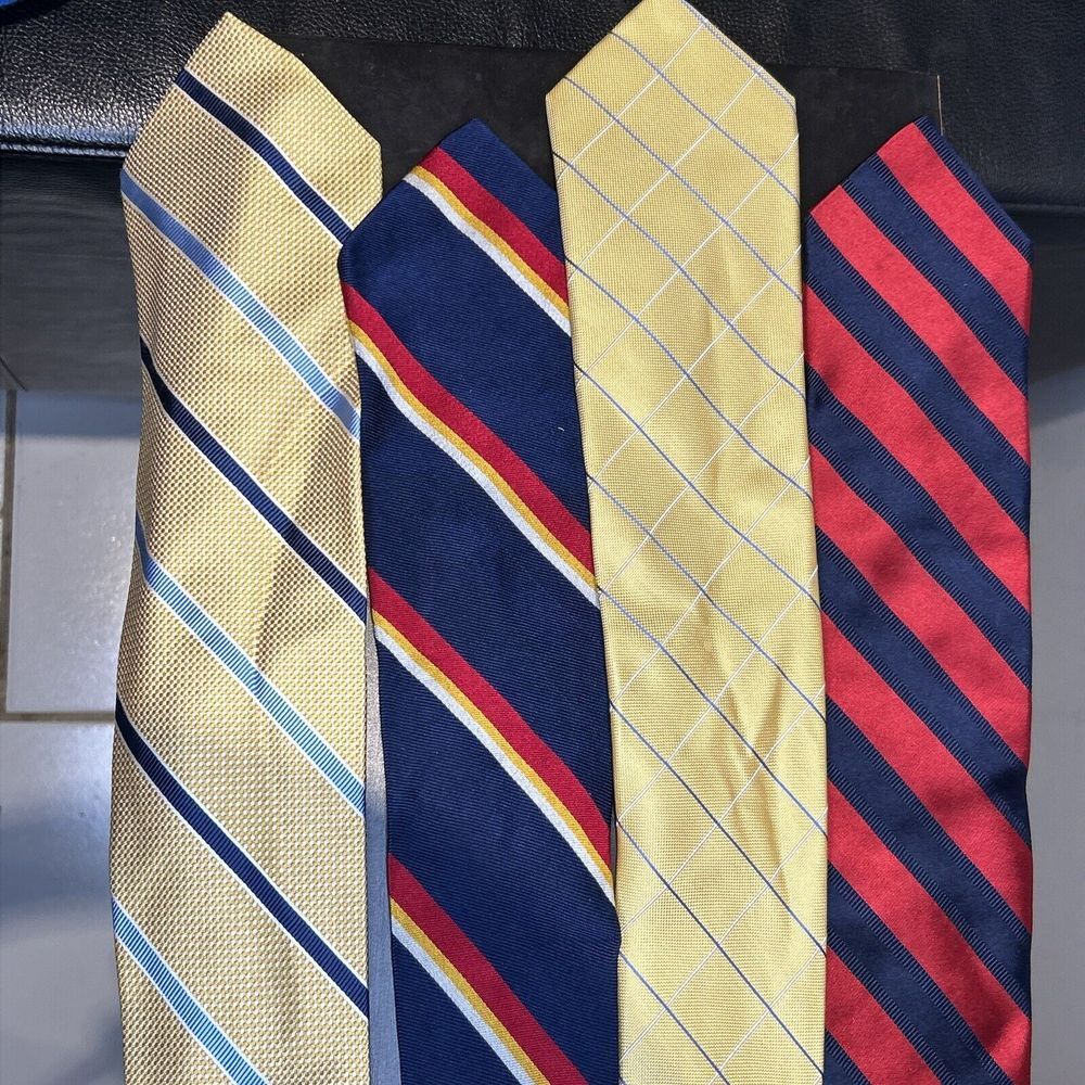 Polo Ralph , Nautica Ties Lot of 4 Made In Usa 100% Silk